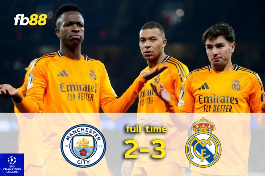 ผลบอล แมนซิตี้ พบ เรอัล มาดริด : ราชันฯ ดับเรือคาบ้าน 2-3